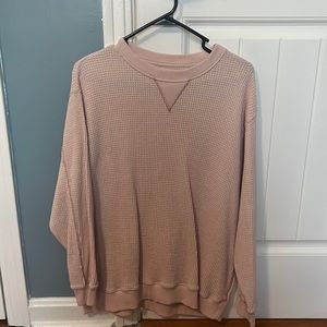 Omens small aerie pink waffle knit oversized sweater